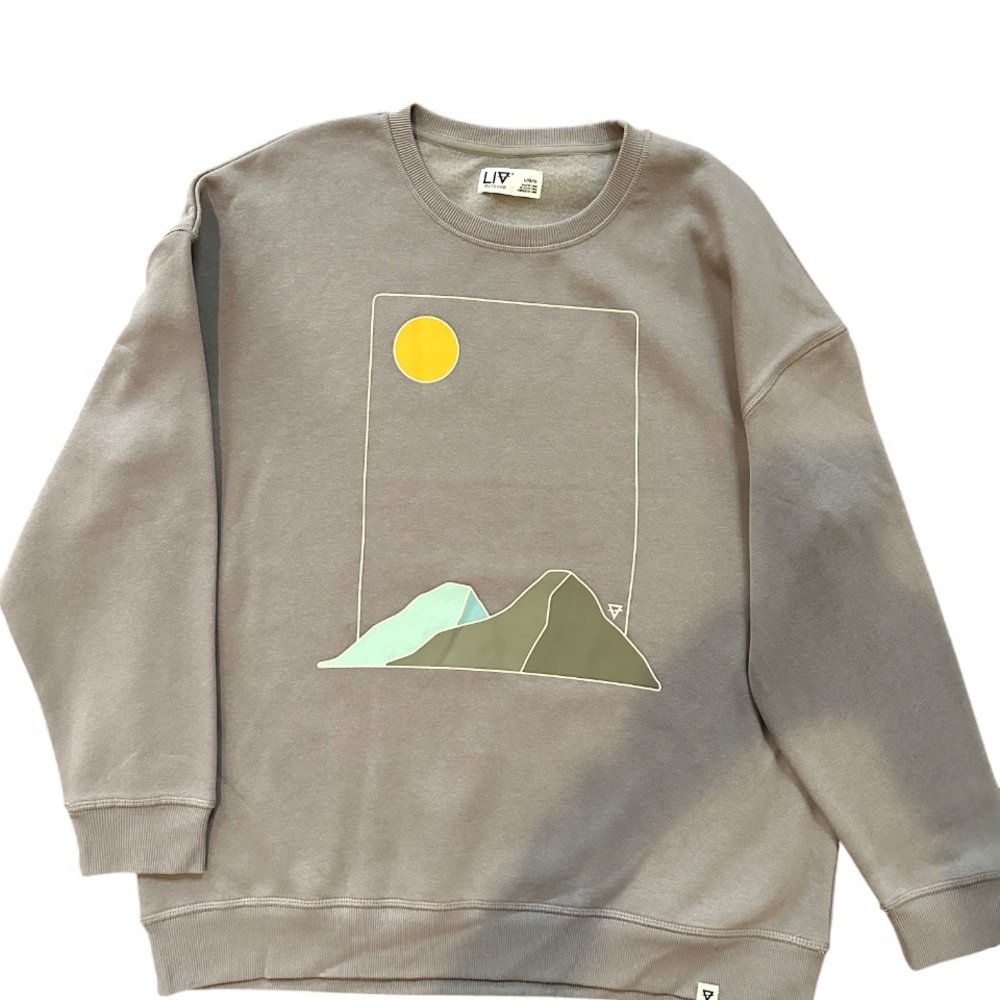 Oversized, graphic crew sweatshirt
